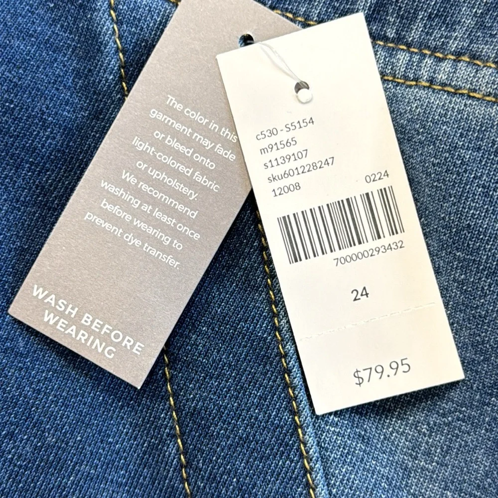 Lane Bryant NWT Blue Pull-On Fit Knit Boyfriend Capri Pants - Picture 6 of 13